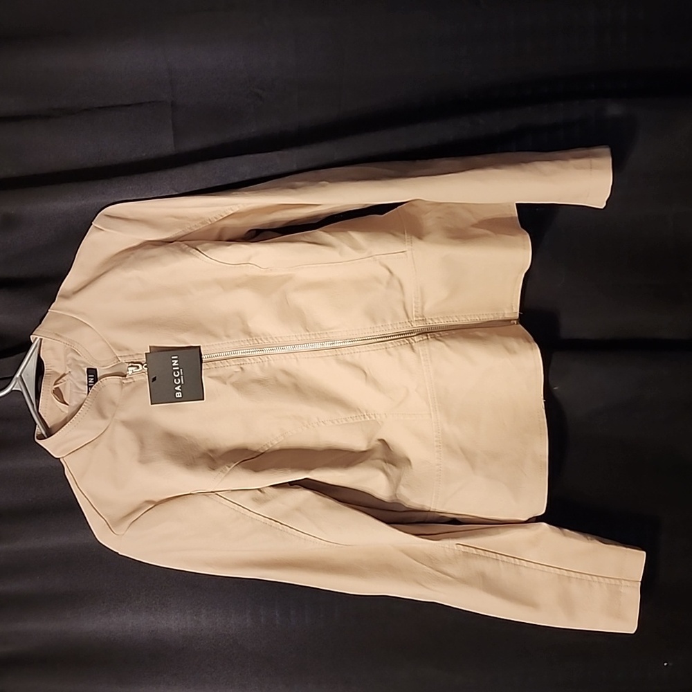 Women's size medium tan faux leather jacket